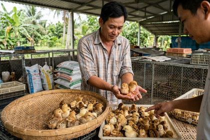 Mua gà giống tại Chợ Gạo, Tiền Giang